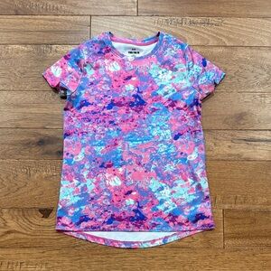 Under Armour Girls UA Tech Printed Tie Dye Short-Sleeve Shirt - Size YMD